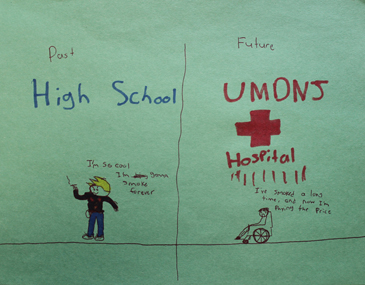 <div>
	During an activity in a recent pilot session of the program, children were asked to create a poster for young children to share information about the dangers of tobacco use and sun exposure.</div>
