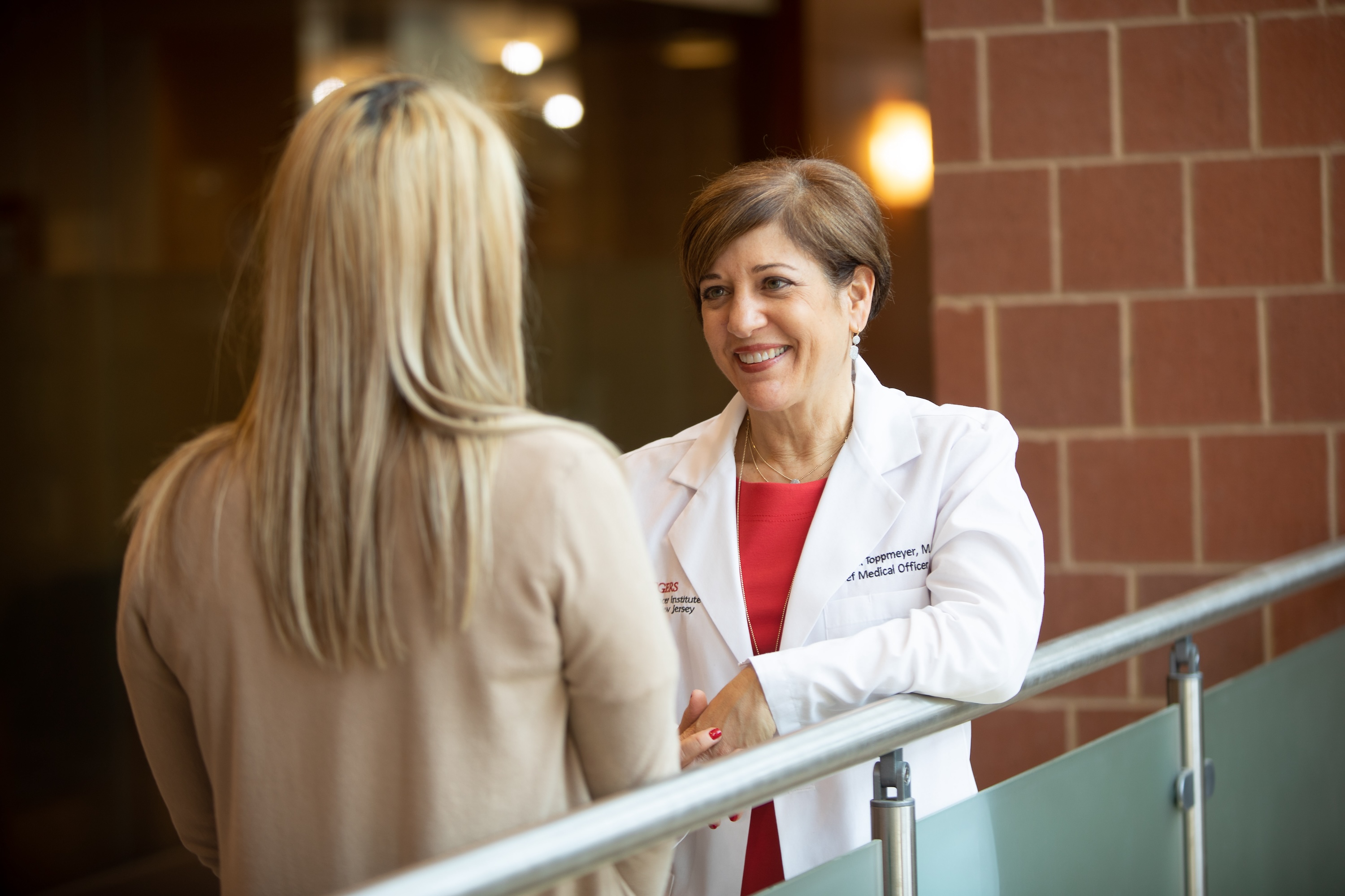 Physician talking to patient at Rutgers Cancer Institute