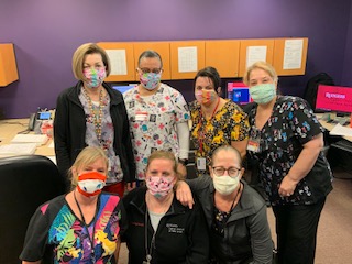 Group of Rutgers Cancer Institute nurses wearing masks