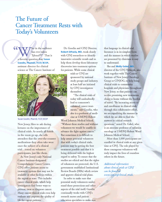 Oncolyte Article: The Future of Cancer Treatment Rests with Today's Volunteers