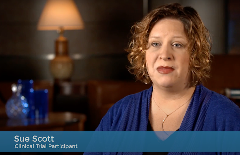 still from video Immunotherapy Clinical Trials: Sue Scott’s Story of Survival