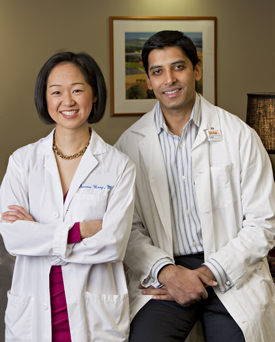 Members of the breast care team: Serena Wong, MD, medical oncologist and Atif Khan, MD, radiation oncologist
