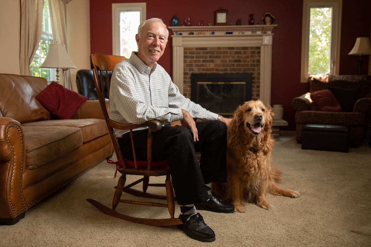 Lance Mallinson portrait with his dog