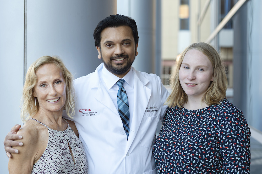 Dr Patel with bone marrow donor and transplant recipients