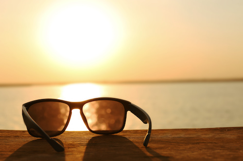 sunglasses sitting on platform