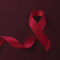 red ribbon on red background