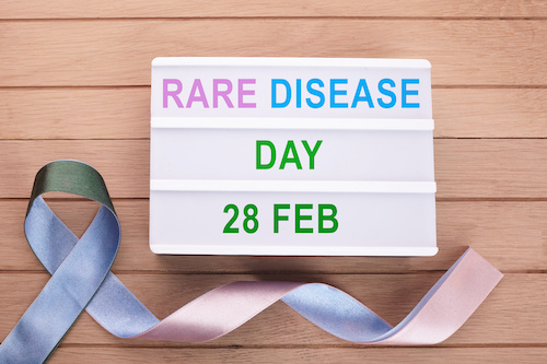 image of lightbox with rare disease day written on it