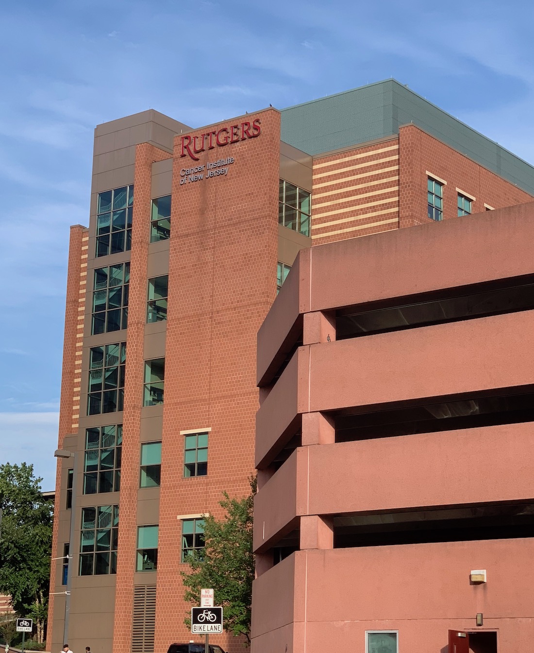 Rutgers Cancer Institute as seen from Little Albany Street in New Brunswick