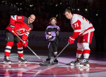 Grace at puck drop of the NJ Devils game