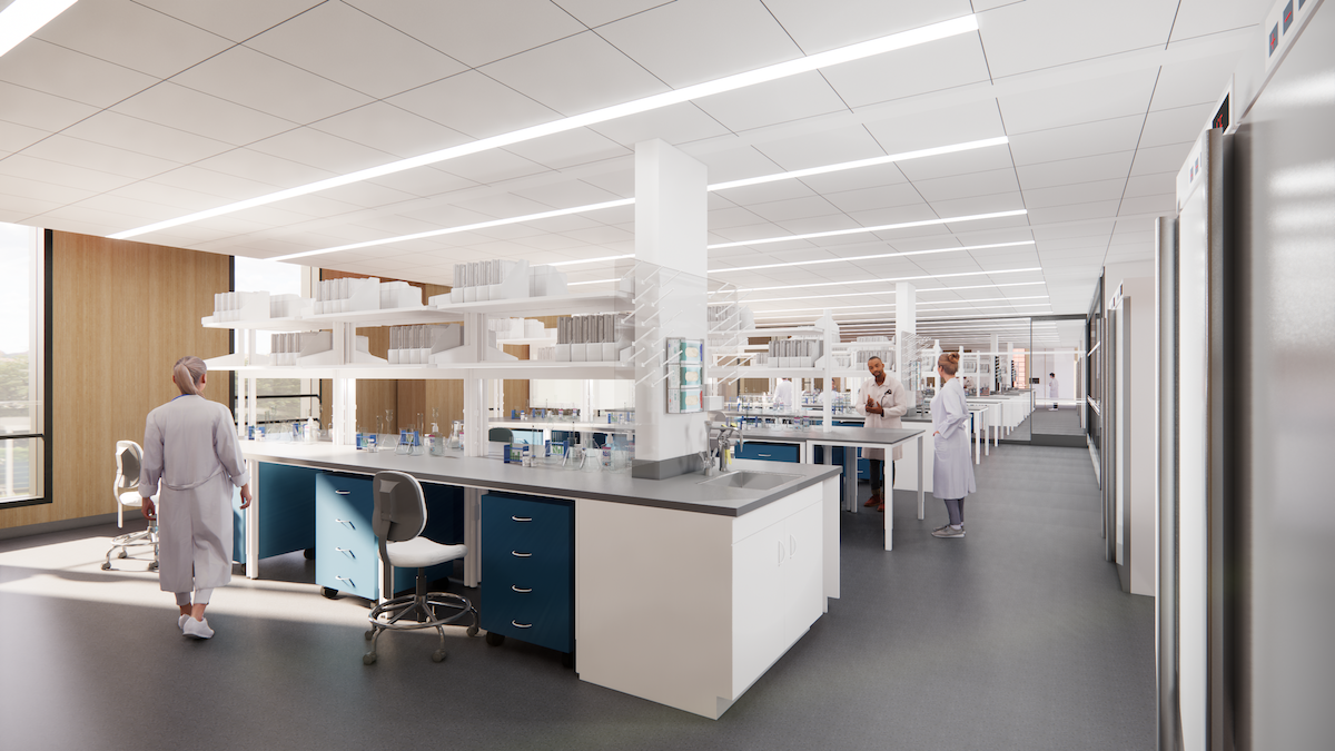 rendering of new cancer pavilion labs