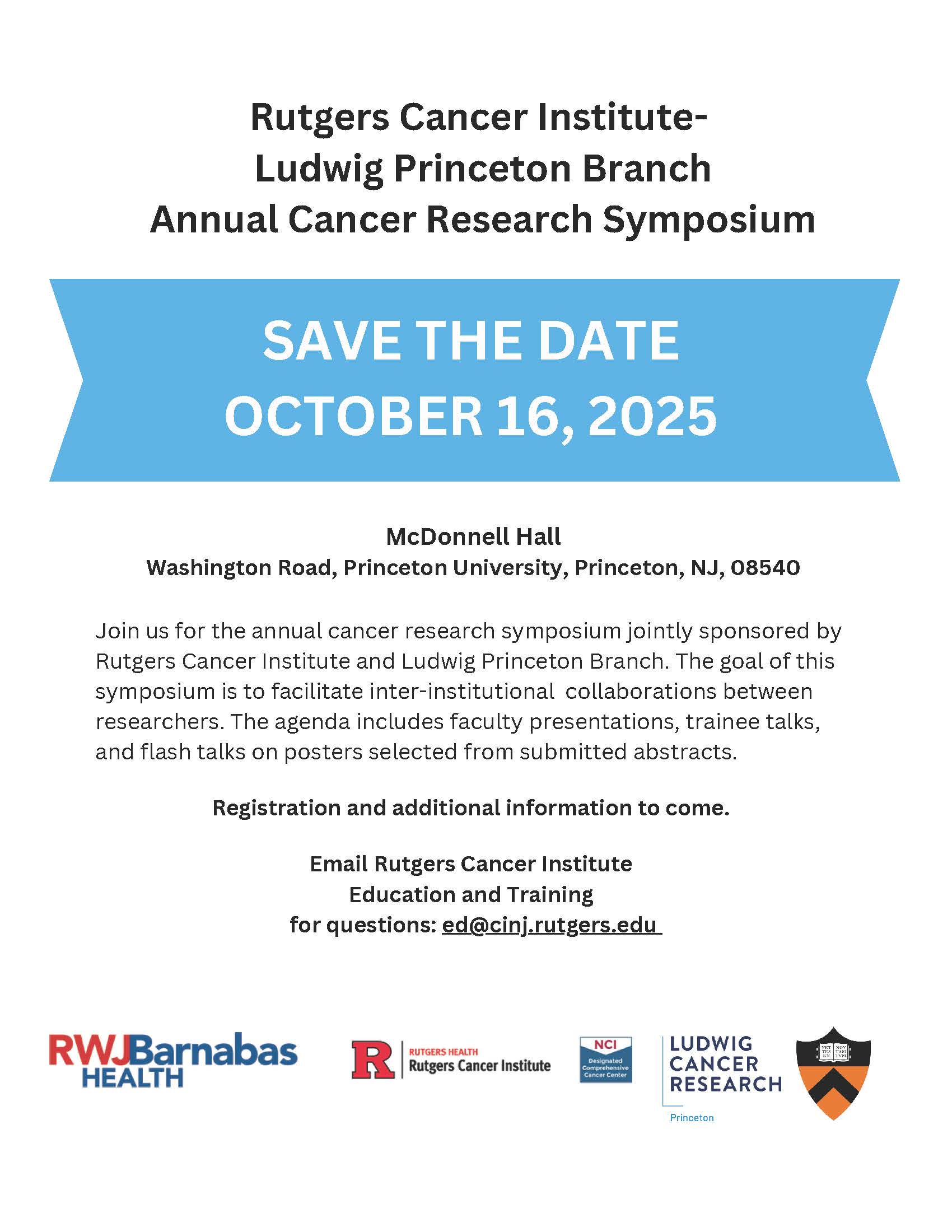 Ludwig Princeton Branch Annual Cancer Research Symposium Flyer