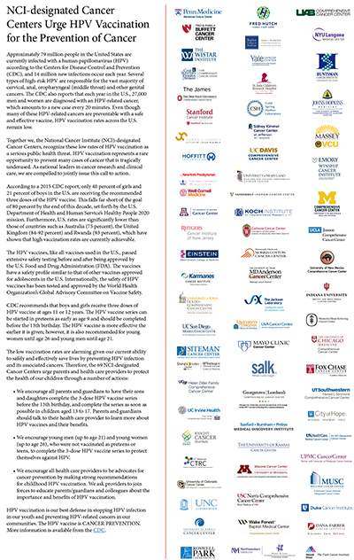 NCI HPV Consensus
