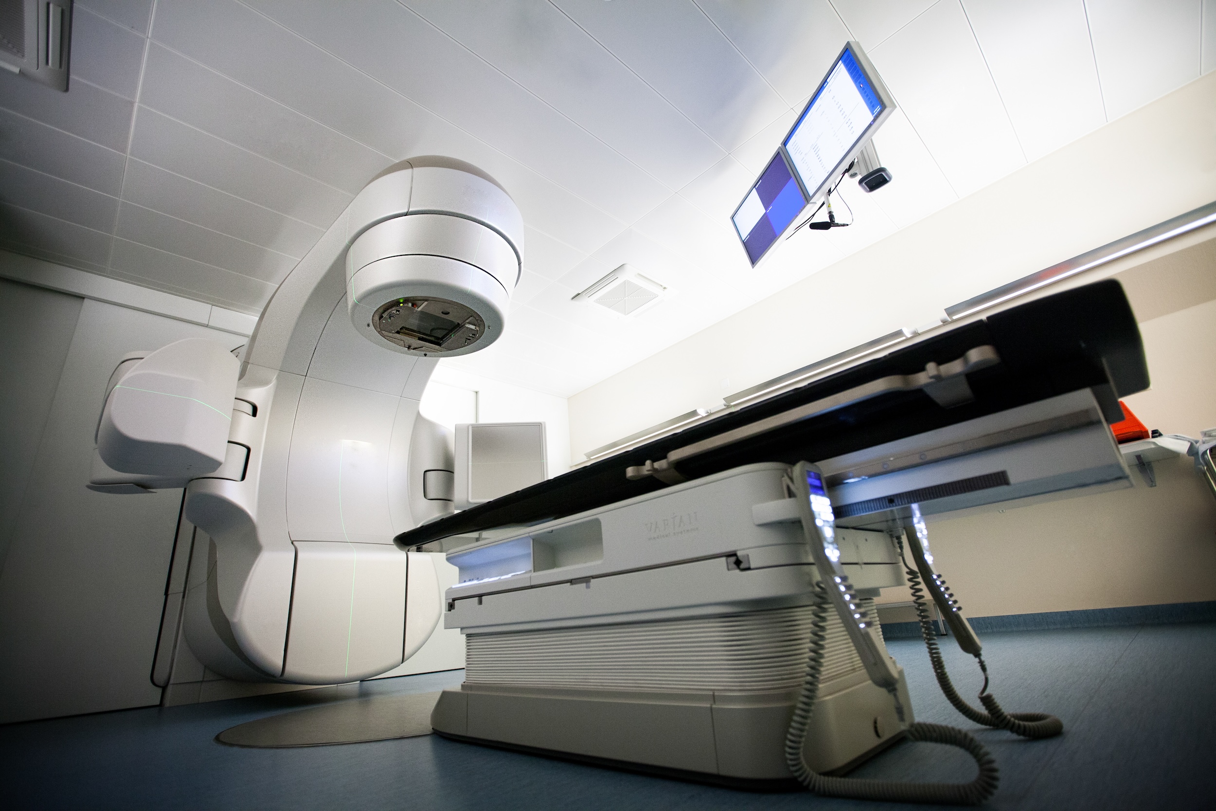 Radiation therapy machine and exam room