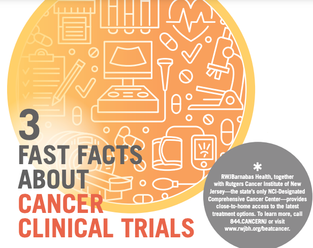 graphic that reads three facts about cancer clinical trials