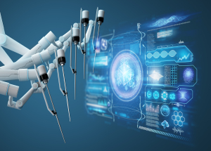 3D illustration of robotic surgery equipment