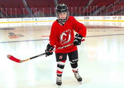 Grace Eline at NJ Devils practice