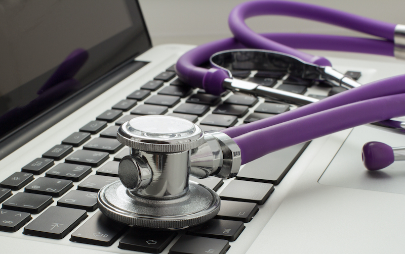 laptop with stethoscope